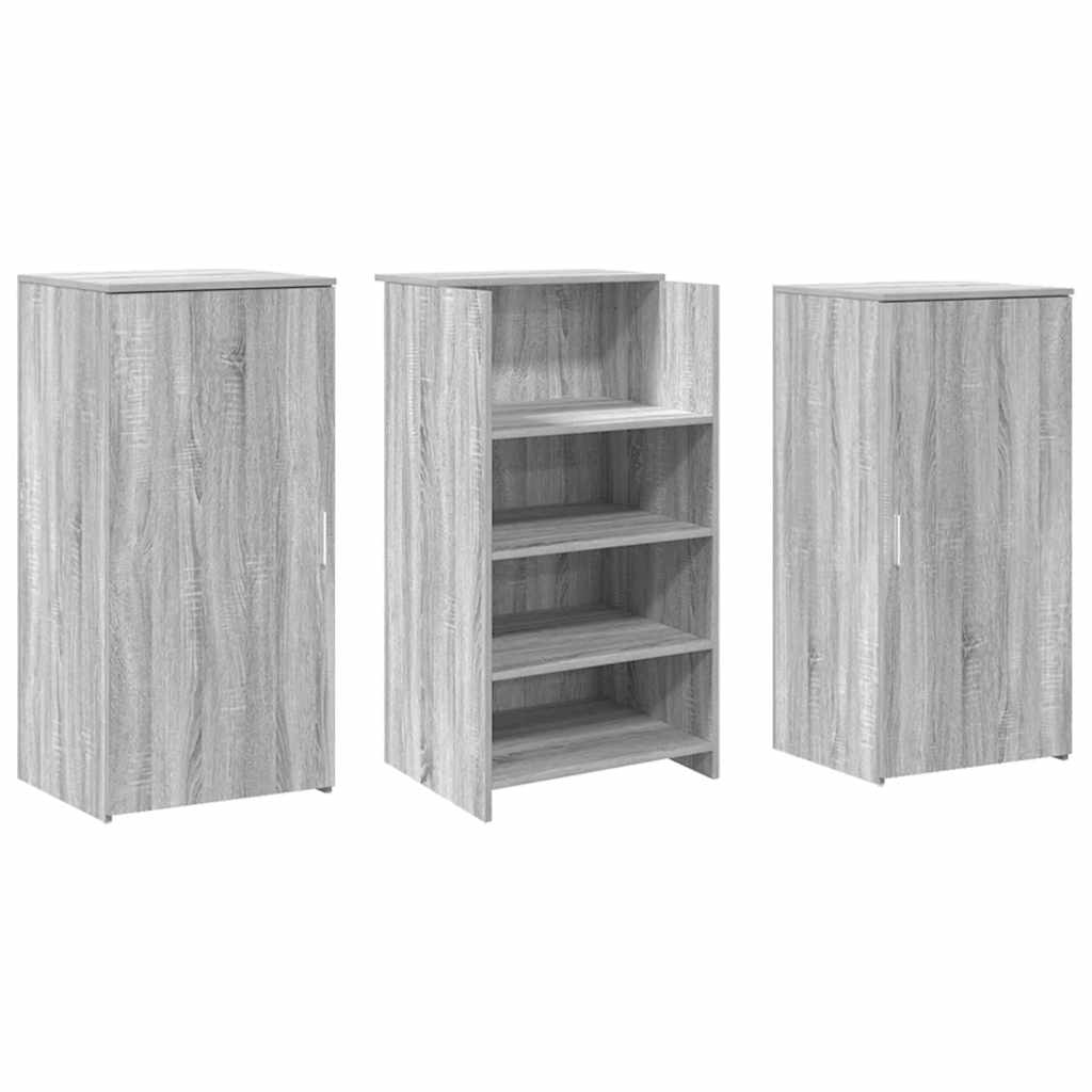 vidaXL Biurko recepcyjne szare Sonoma 155x50x103,5 cm Drewno klejone