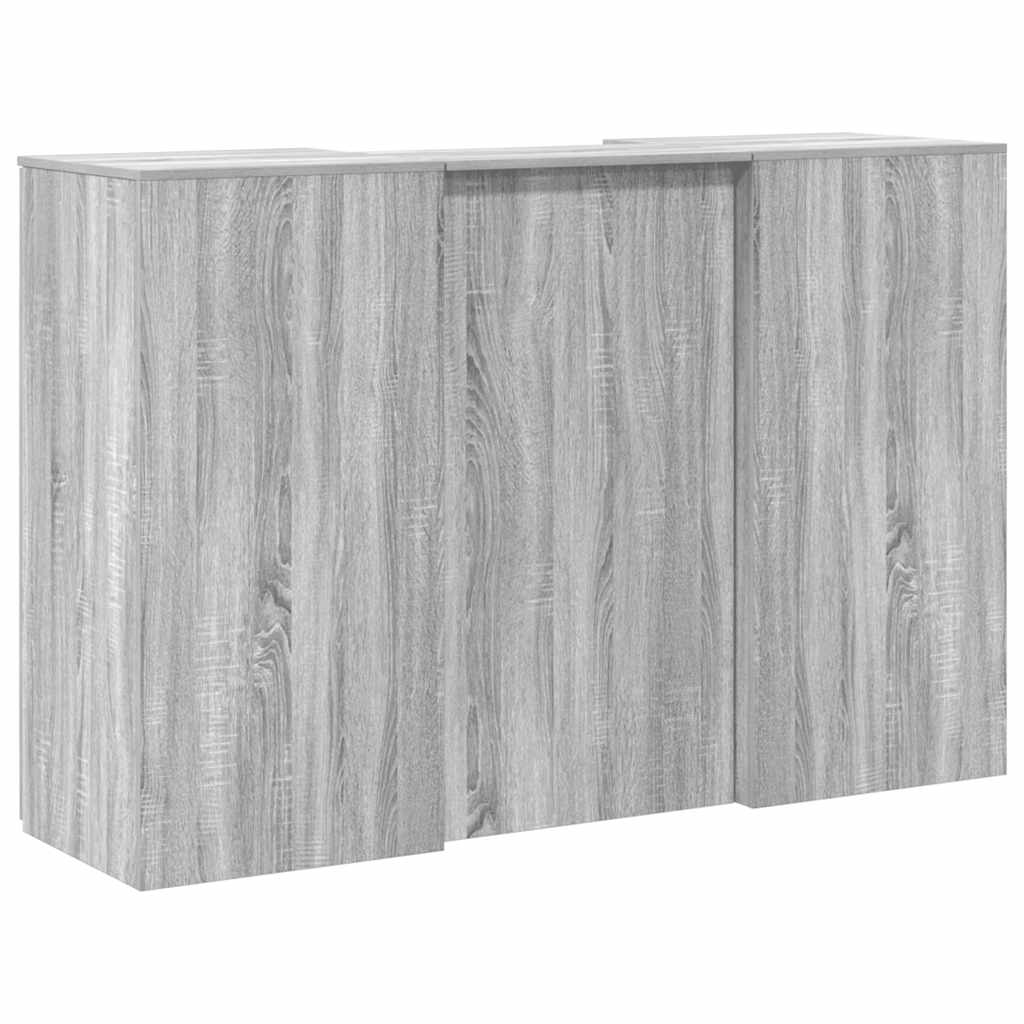 vidaXL Biurko recepcyjne szare Sonoma 155x50x103,5 cm Drewno klejone