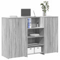 vidaXL Biurko recepcyjne szare Sonoma 155x50x103,5 cm Drewno klejone