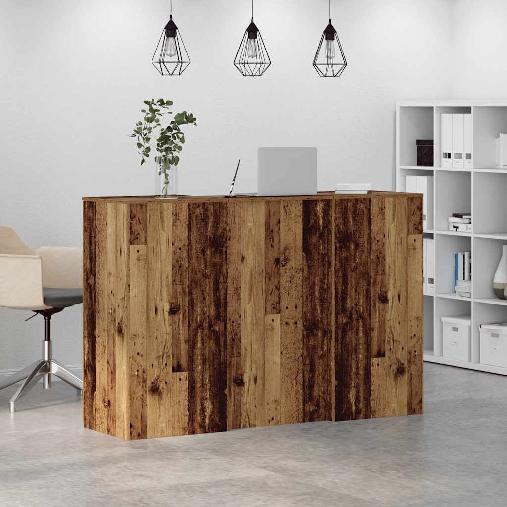 vidaXL Biurko recepcyjne Stare drewno 155x50x103,5 cm Drewno klejone