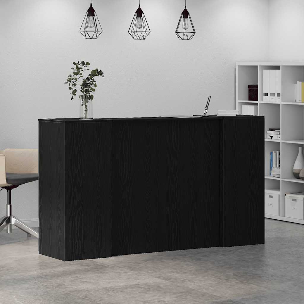 vidaXL Biurko recepcyjne dąb czarny 180x50x103,5 cm Drewno konstrukcyjne