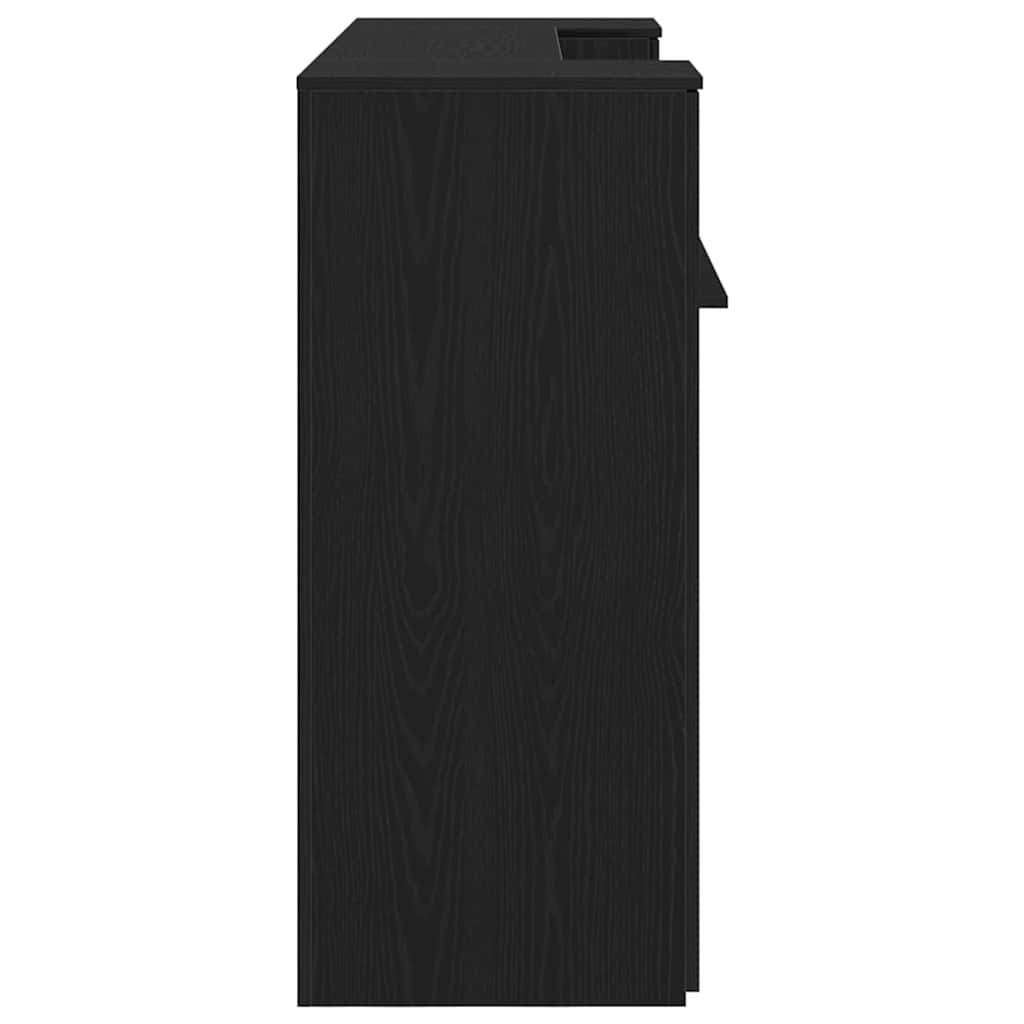 vidaXL Biurko recepcyjne dąb czarny 180x50x103,5 cm Drewno konstrukcyjne