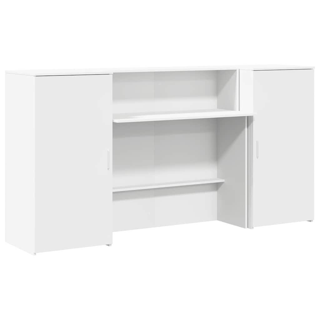 vidaXL Biurko recepcyjne białe 200x50x103,5 cm Drewno klejone