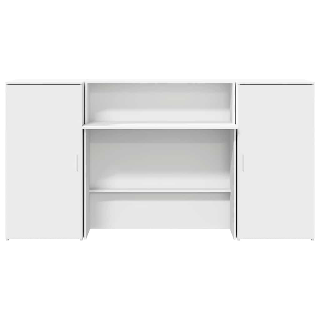 vidaXL Biurko recepcyjne białe 200x50x103,5 cm Drewno klejone