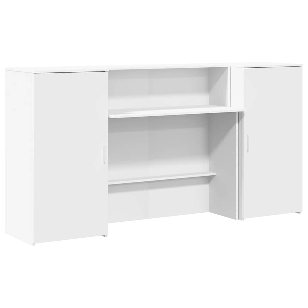 vidaXL Biurko recepcyjne białe 200x50x103,5 cm Drewno klejone