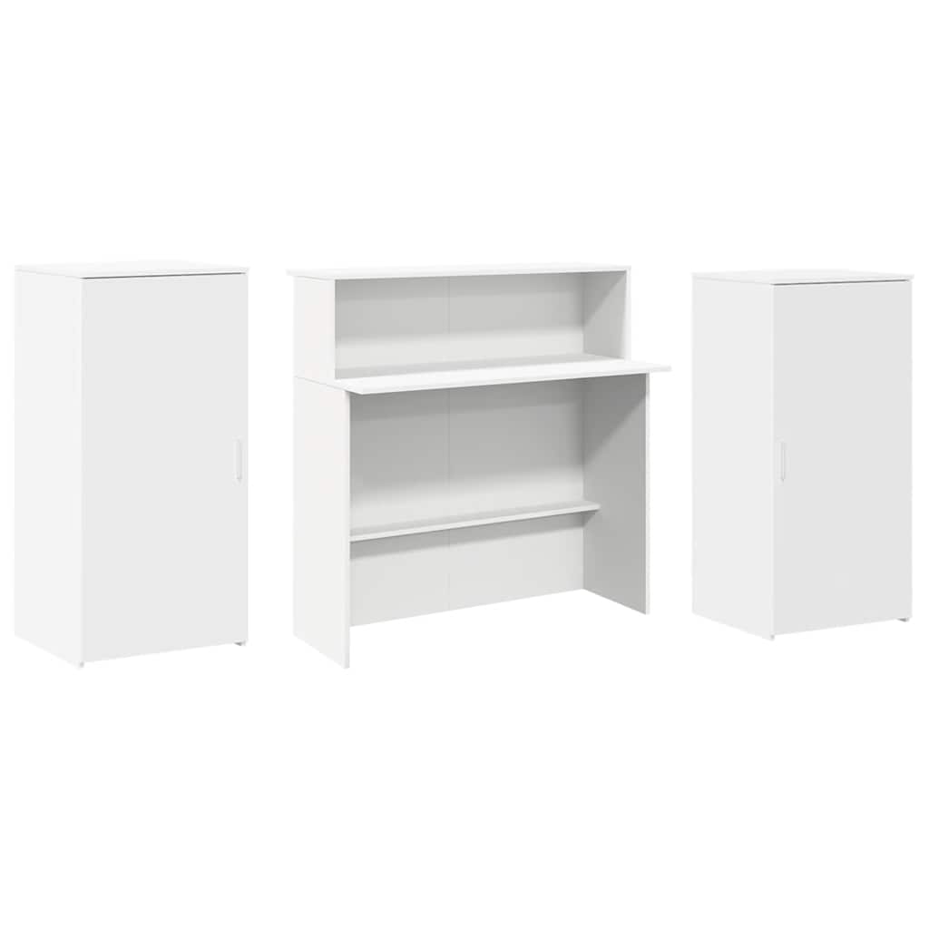 vidaXL Biurko recepcyjne białe 200x50x103,5 cm Drewno klejone