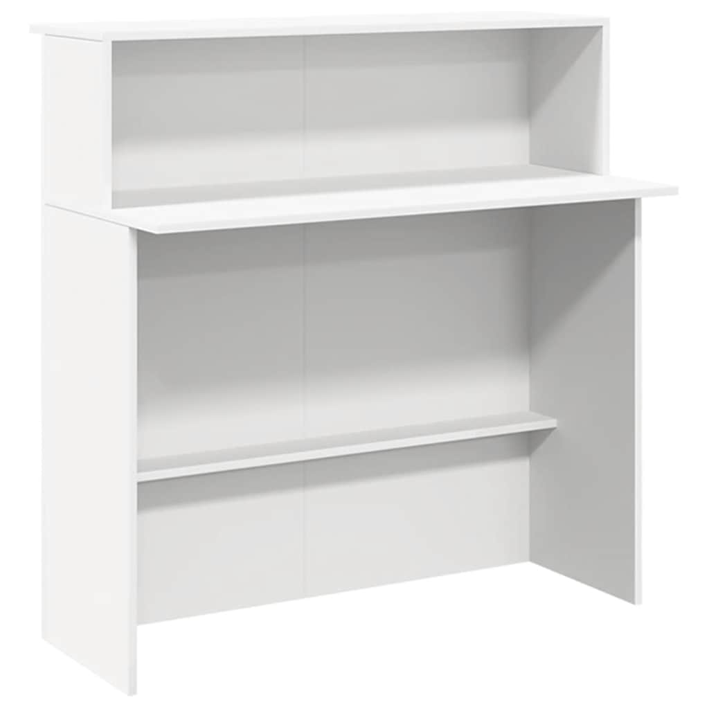 vidaXL Biurko recepcyjne białe 200x50x103,5 cm Drewno klejone