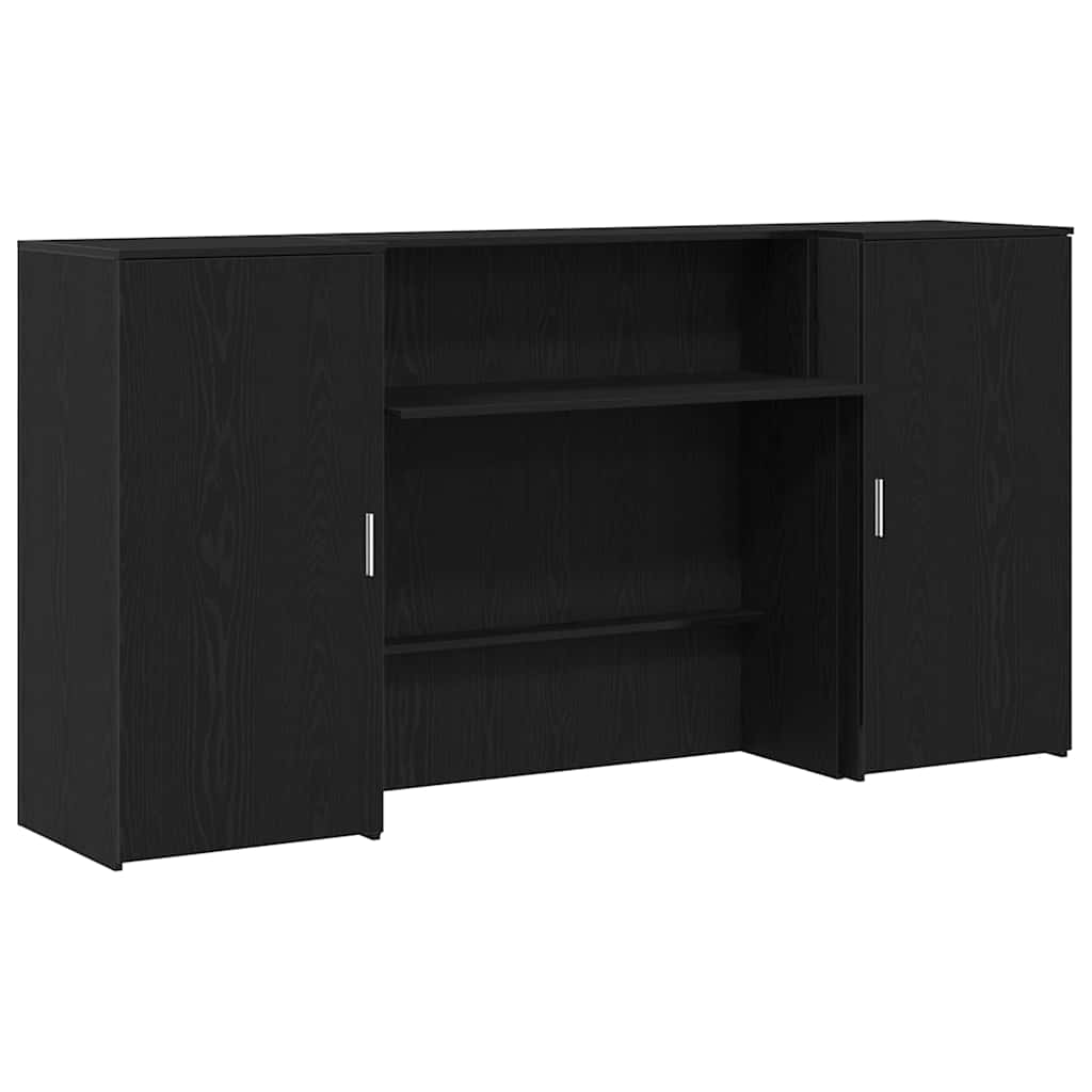 vidaXL Biurko recepcyjne czarny dąb 200x50x103,5 cm drewno klejone