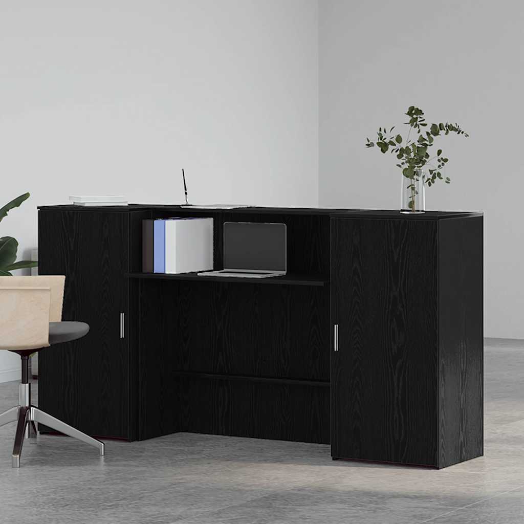 vidaXL Biurko recepcyjne czarny dąb 200x50x103,5 cm drewno klejone