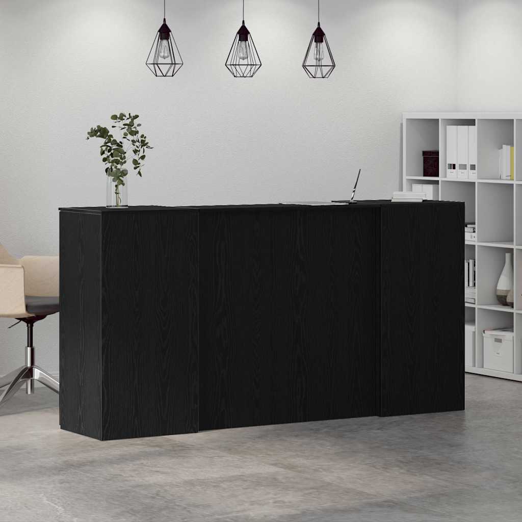 vidaXL Biurko recepcyjne czarny dąb 200x50x103,5 cm drewno klejone