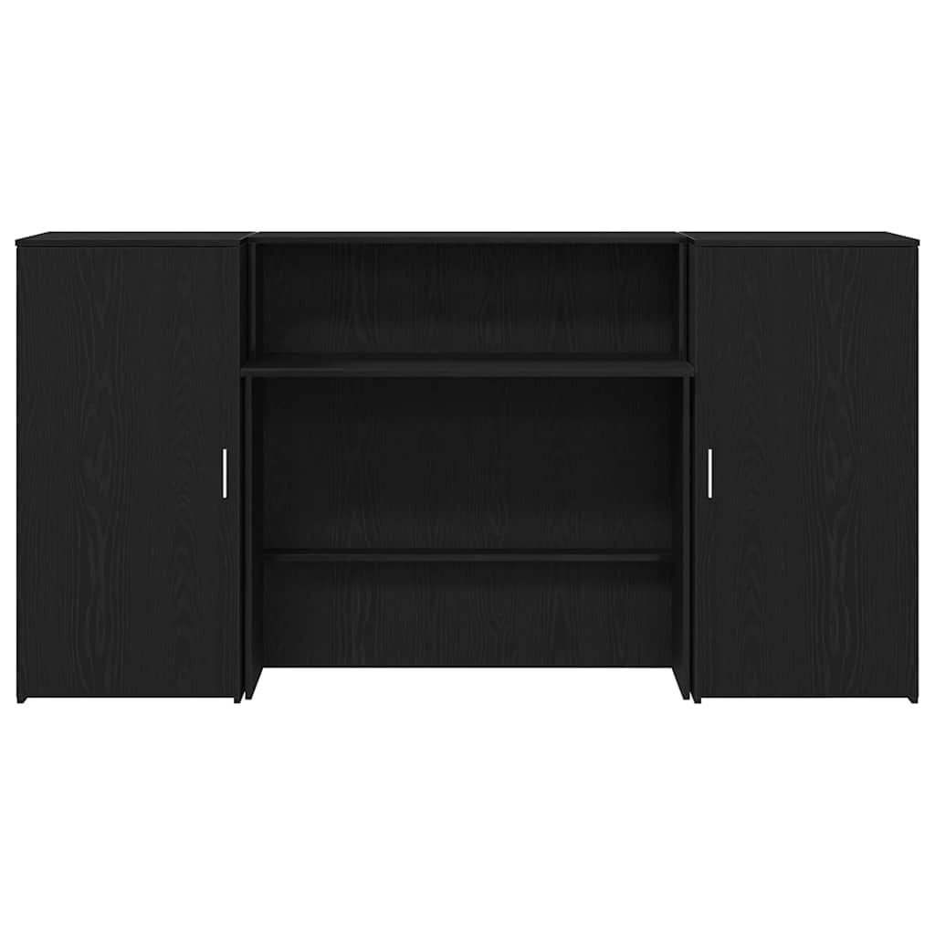 vidaXL Biurko recepcyjne czarny dąb 200x50x103,5 cm drewno klejone