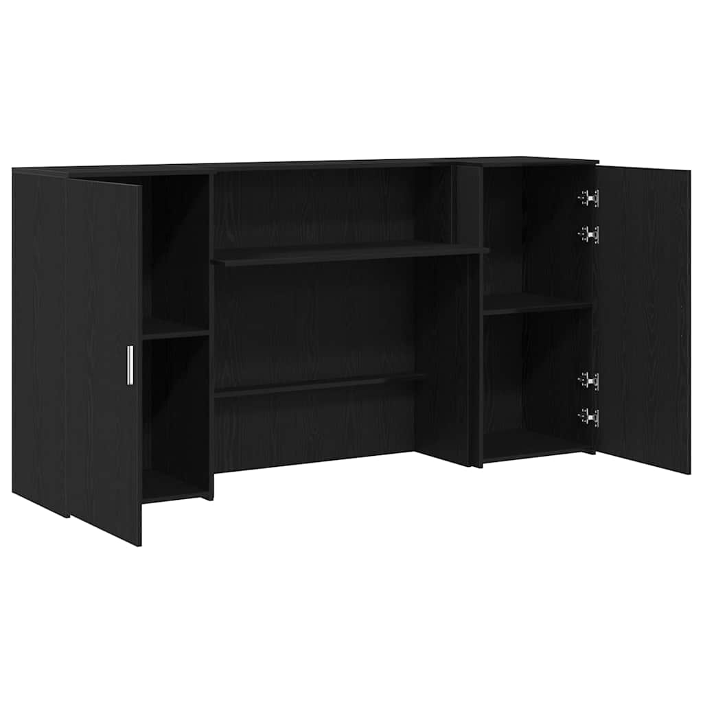 vidaXL Biurko recepcyjne czarny dąb 200x50x103,5 cm drewno klejone