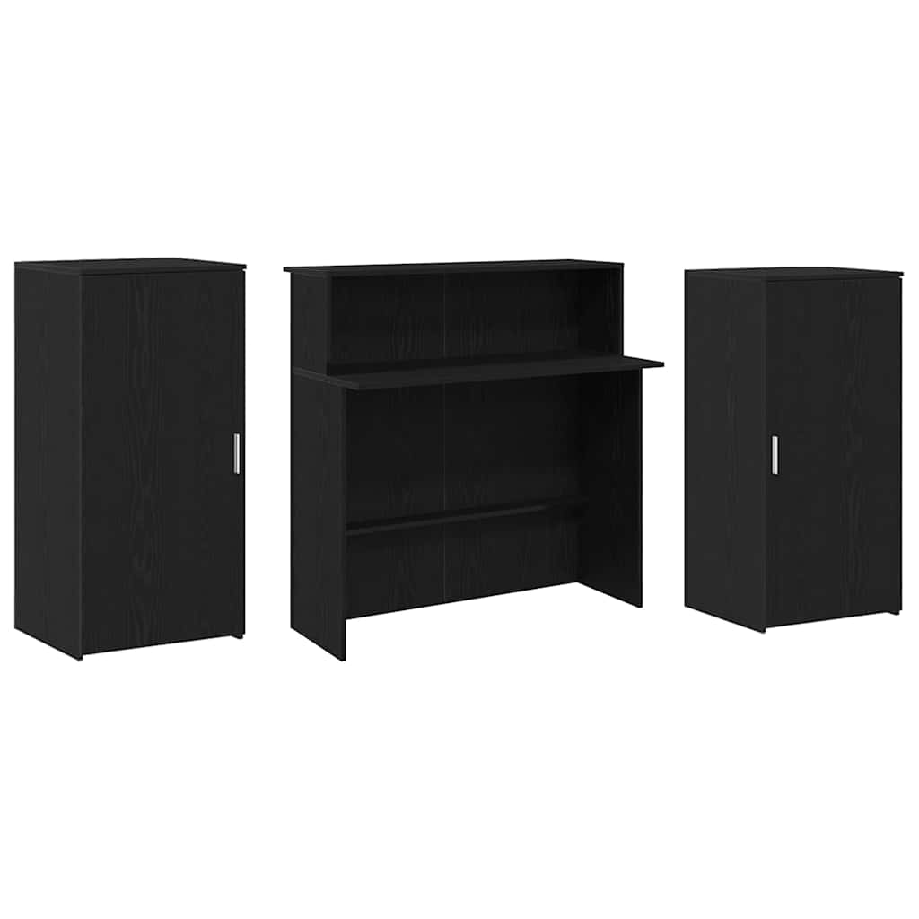 vidaXL Biurko recepcyjne czarny dąb 200x50x103,5 cm drewno klejone