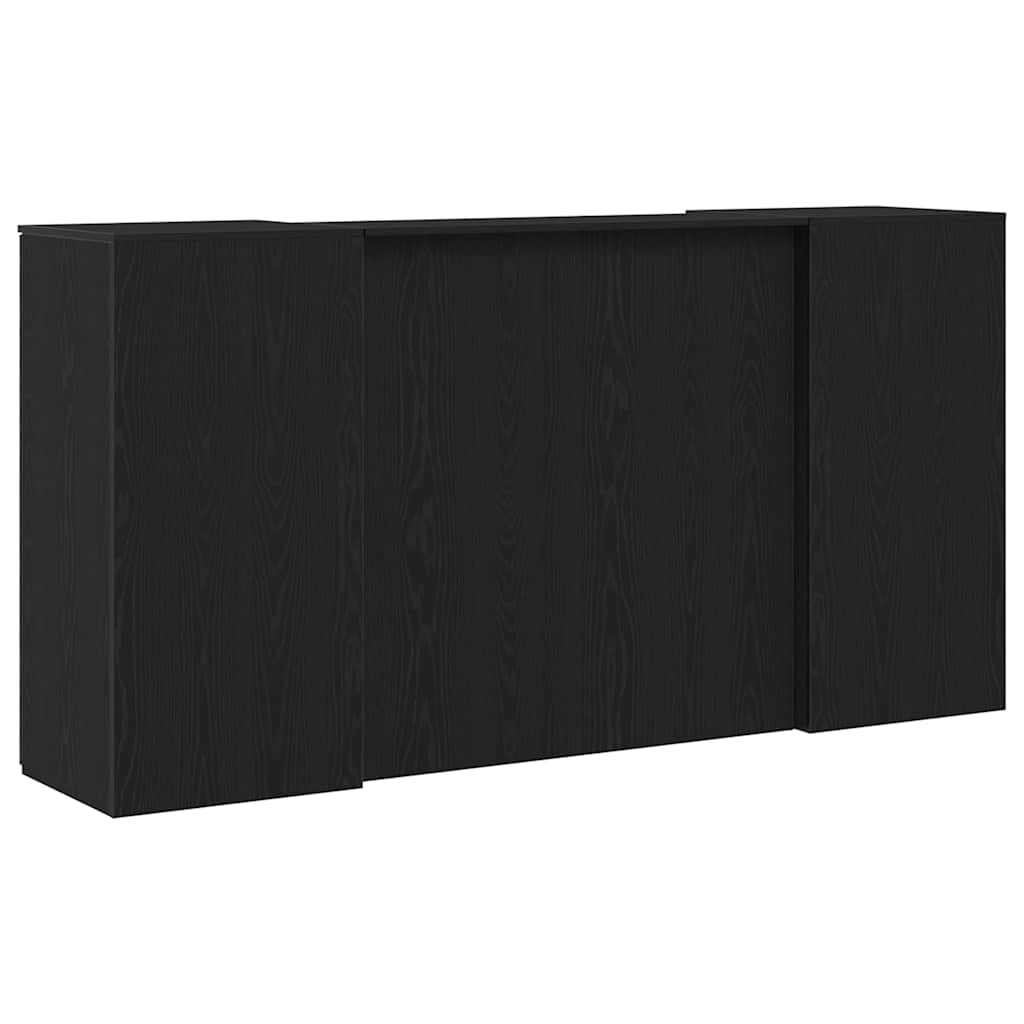 vidaXL Biurko recepcyjne czarny dąb 200x50x103,5 cm drewno klejone