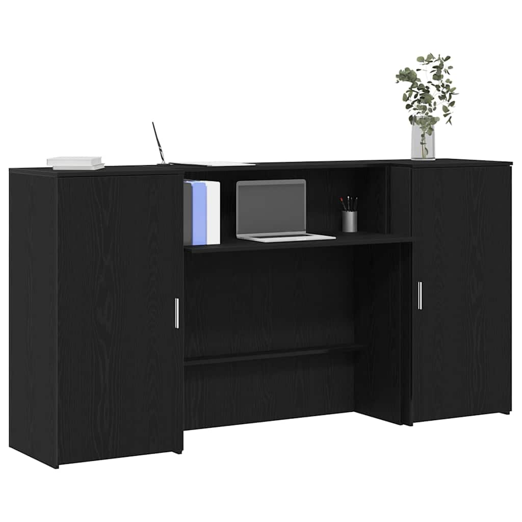vidaXL Biurko recepcyjne czarny dąb 200x50x103,5 cm drewno klejone