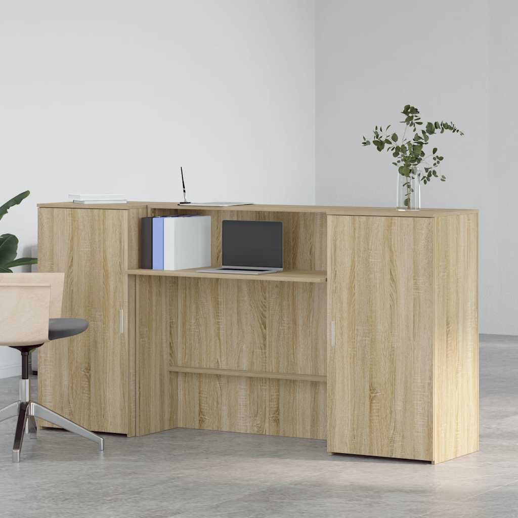 vidaXL Biurko recepcyjne dąb sonoma 200x50x103,5 cm Drewno klejone