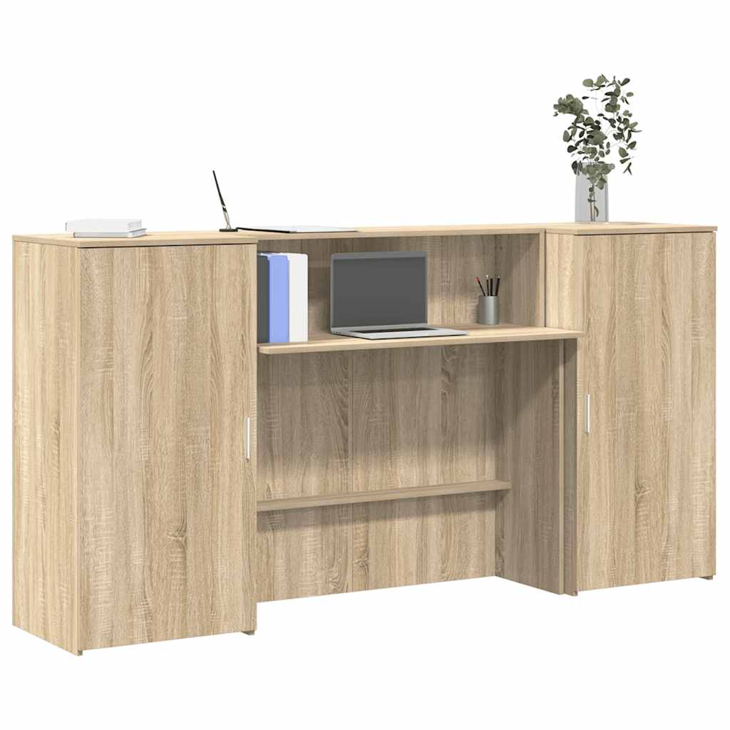 vidaXL Biurko recepcyjne dąb sonoma 200x50x103,5 cm Drewno klejone
