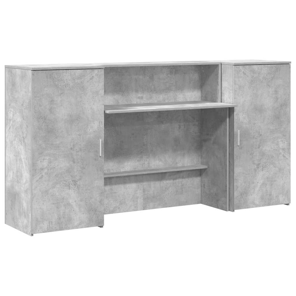 vidaXL Biurko recepcyjne betonowe szare 200x50x103,5 cm drewno klejone