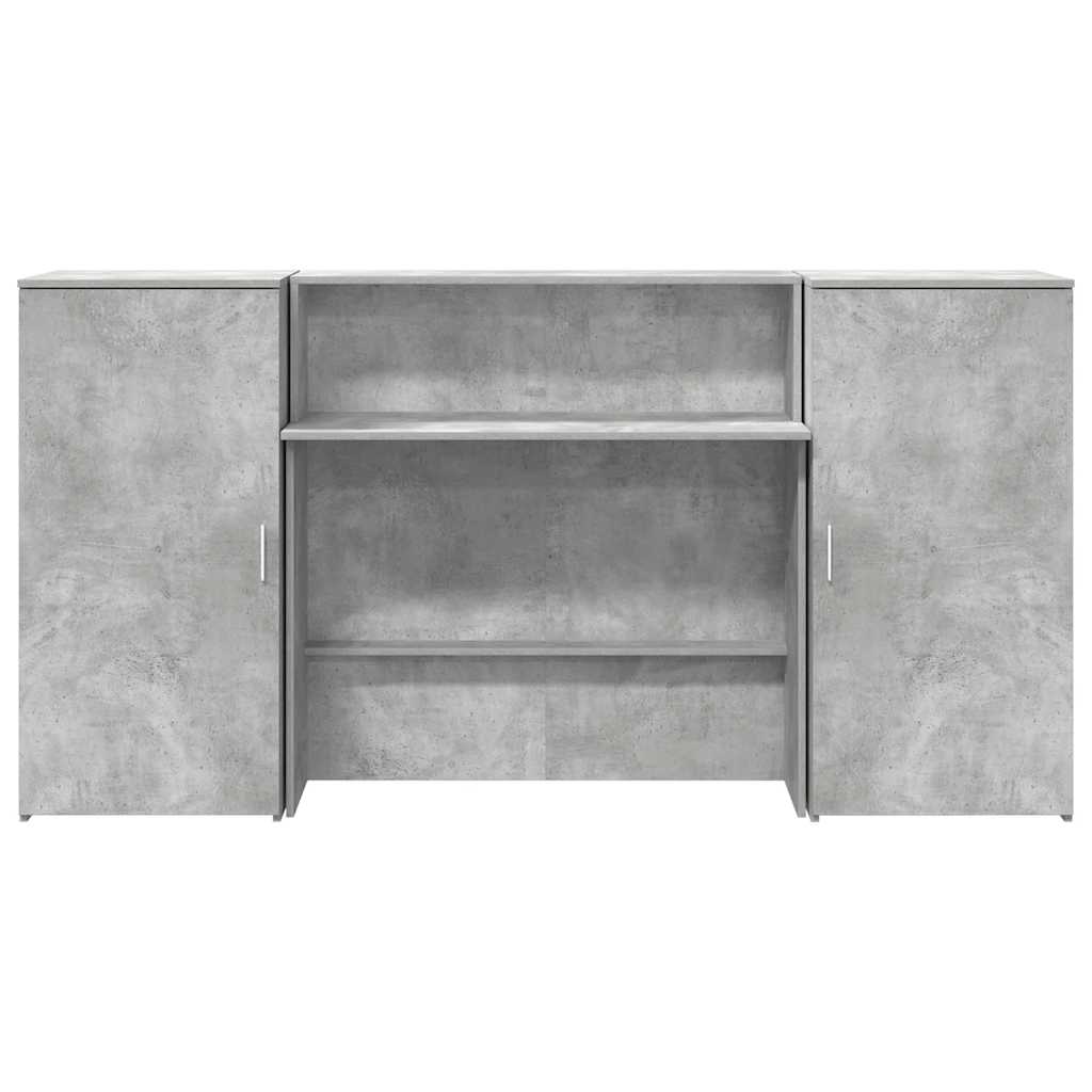 vidaXL Biurko recepcyjne betonowe szare 200x50x103,5 cm drewno klejone