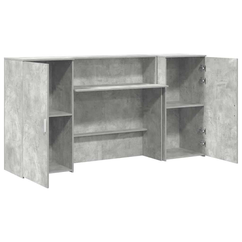 vidaXL Biurko recepcyjne betonowe szare 200x50x103,5 cm drewno klejone