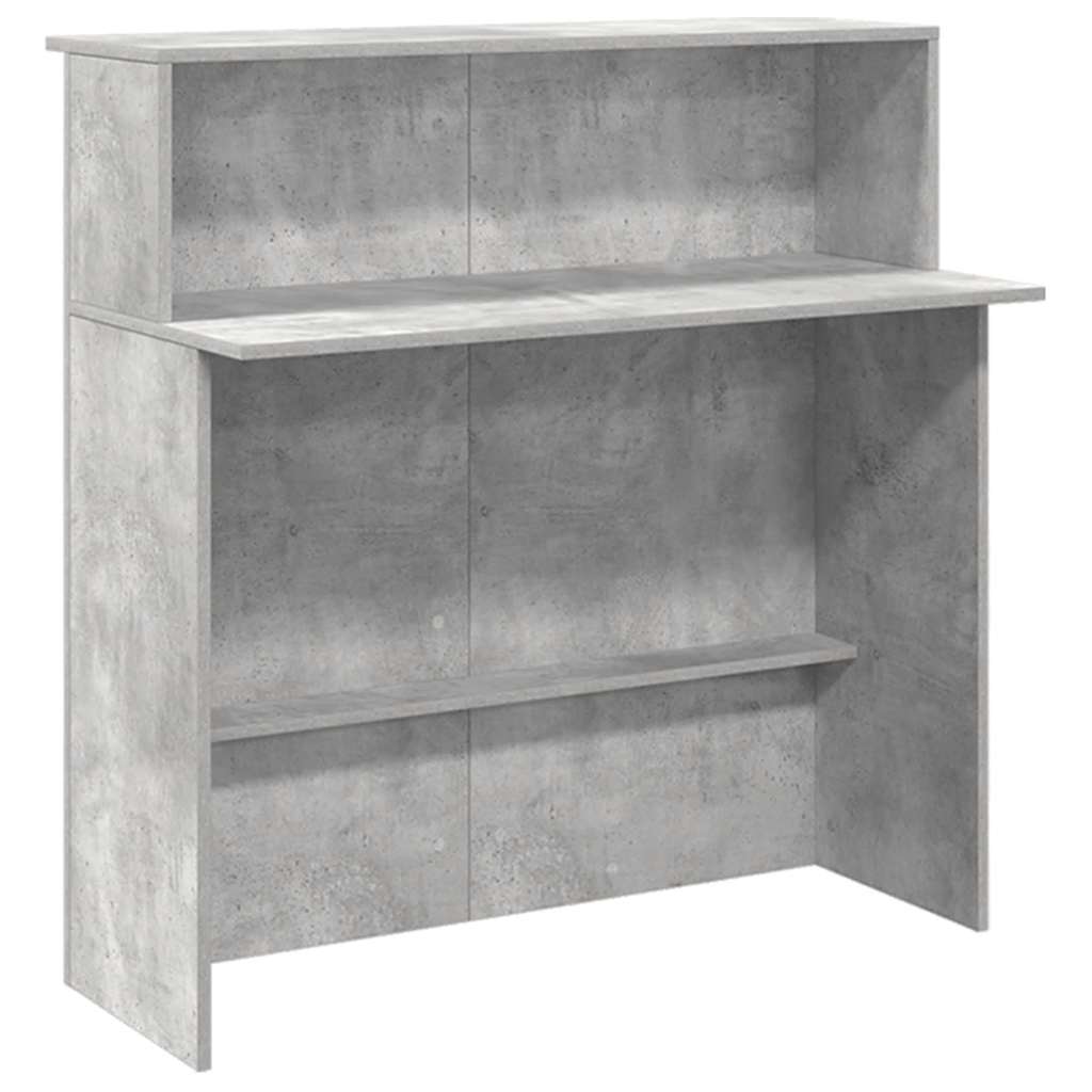 vidaXL Biurko recepcyjne betonowe szare 200x50x103,5 cm drewno klejone