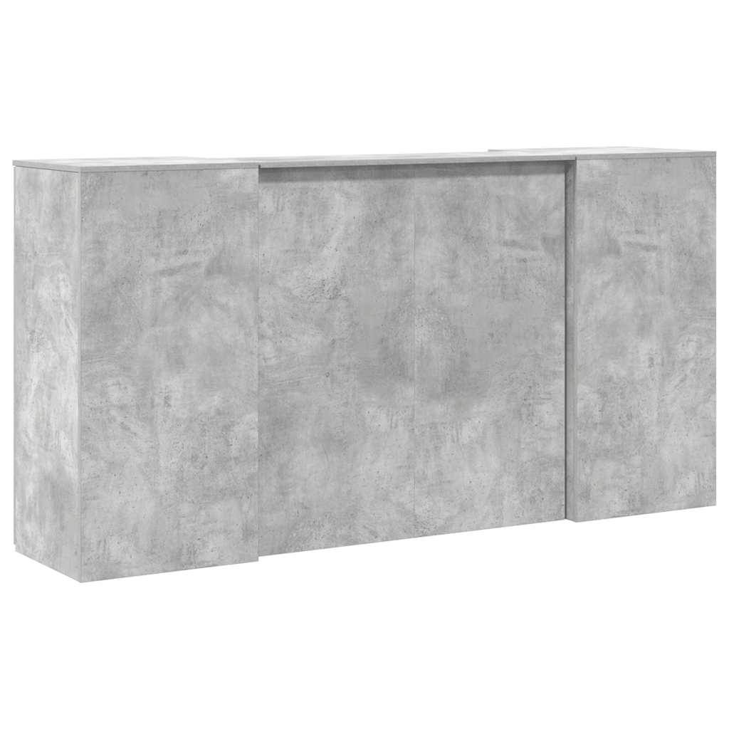 vidaXL Biurko recepcyjne betonowe szare 200x50x103,5 cm drewno klejone