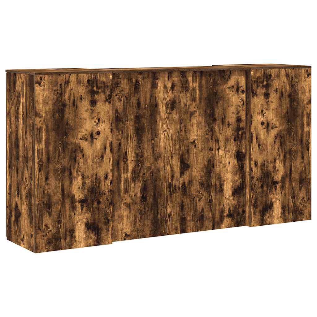vidaXL Biurko recepcyjne dąb wędzony 200x50x103,5 cm Drewno klejone