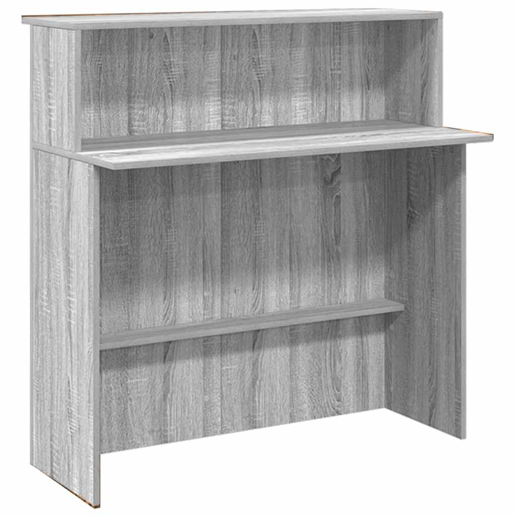 vidaXL Biurko recepcyjne szare Sonoma 200x50x103,5 cm Drewno klejone