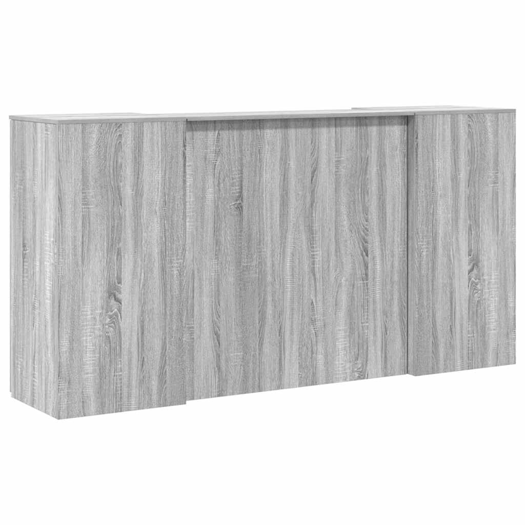 vidaXL Biurko recepcyjne szare Sonoma 200x50x103,5 cm Drewno klejone