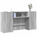vidaXL Biurko recepcyjne szare Sonoma 200x50x103,5 cm Drewno klejone