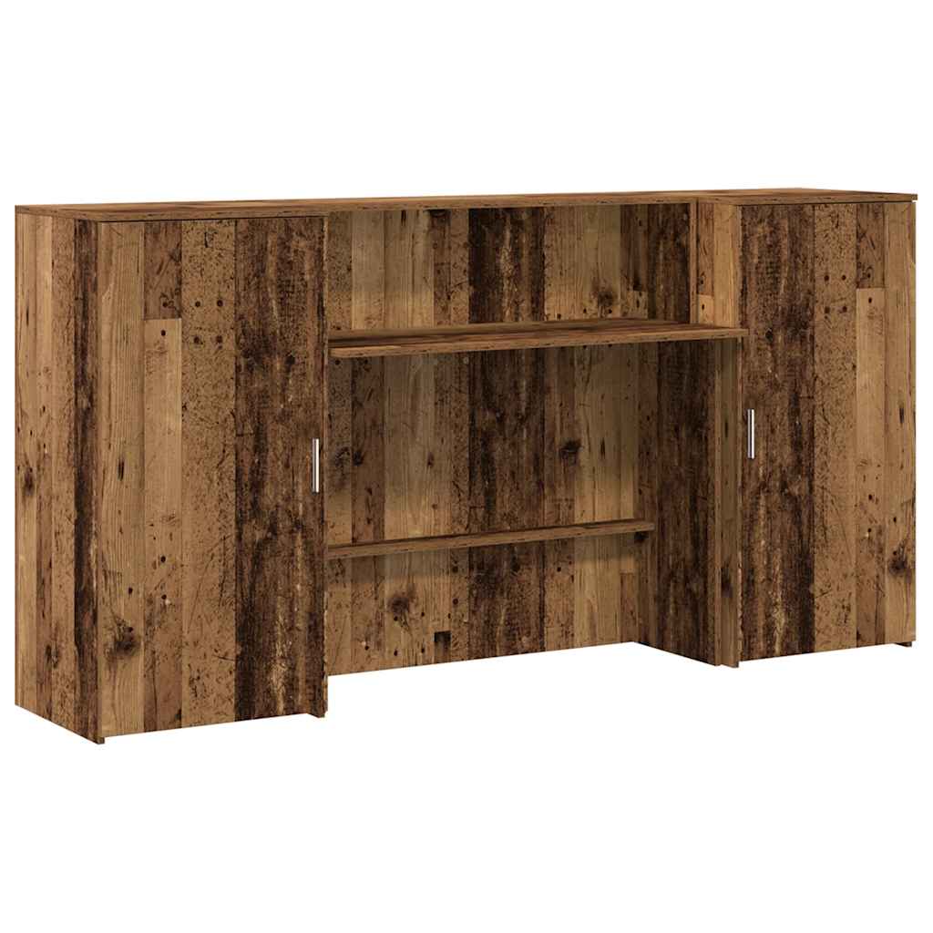 vidaXL Biurko recepcyjne Stare drewno 200x50x103,5 cm Drewno klejone