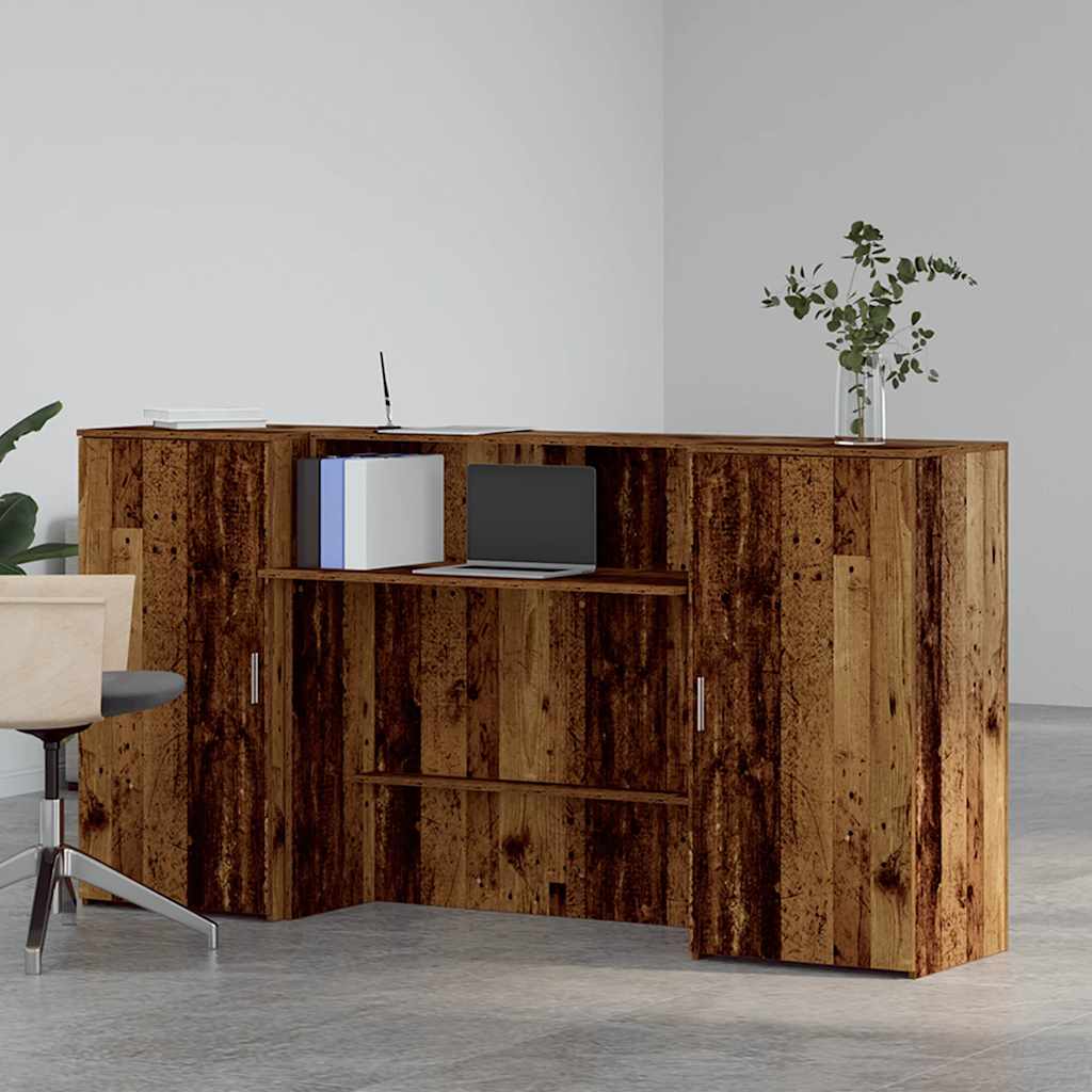 vidaXL Biurko recepcyjne Stare drewno 200x50x103,5 cm Drewno klejone