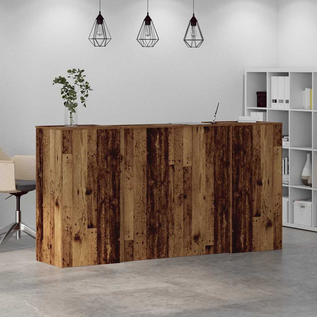 vidaXL Biurko recepcyjne Stare drewno 200x50x103,5 cm Drewno klejone