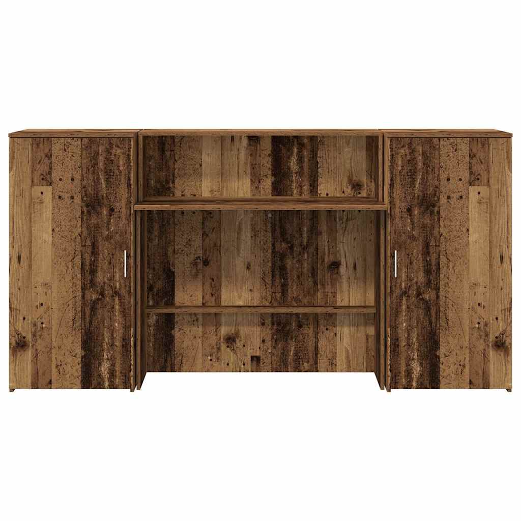 vidaXL Biurko recepcyjne Stare drewno 200x50x103,5 cm Drewno klejone