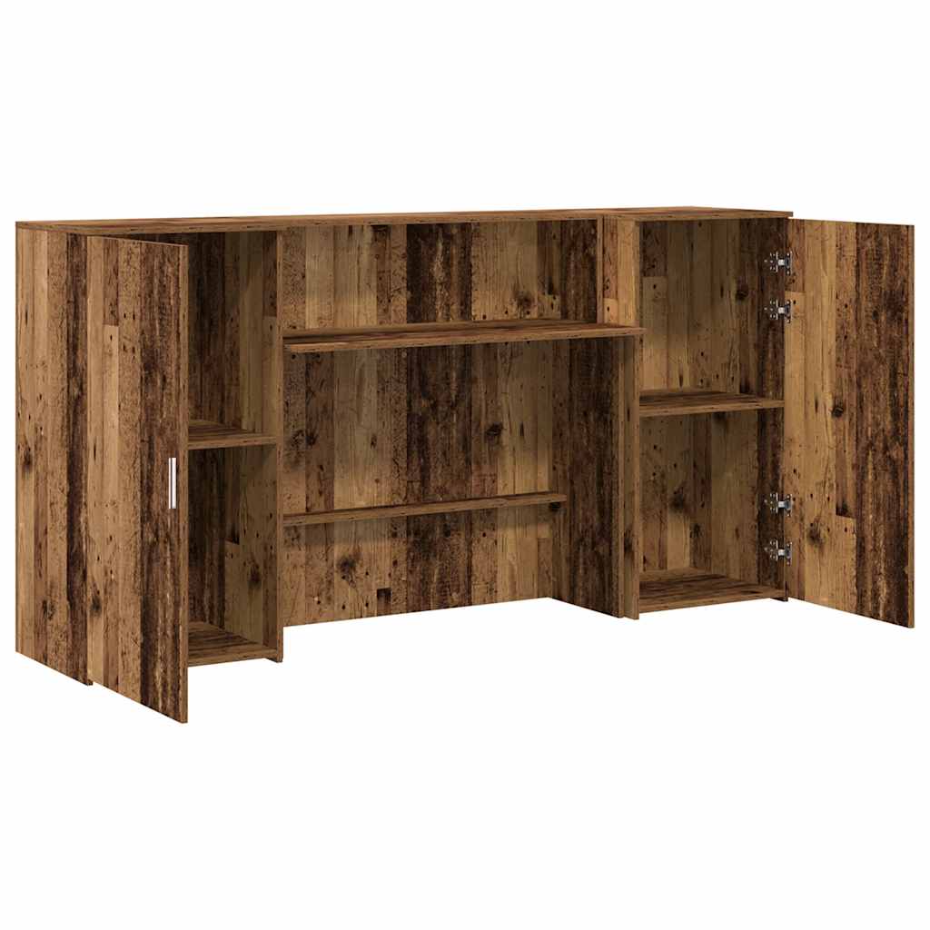 vidaXL Biurko recepcyjne Stare drewno 200x50x103,5 cm Drewno klejone