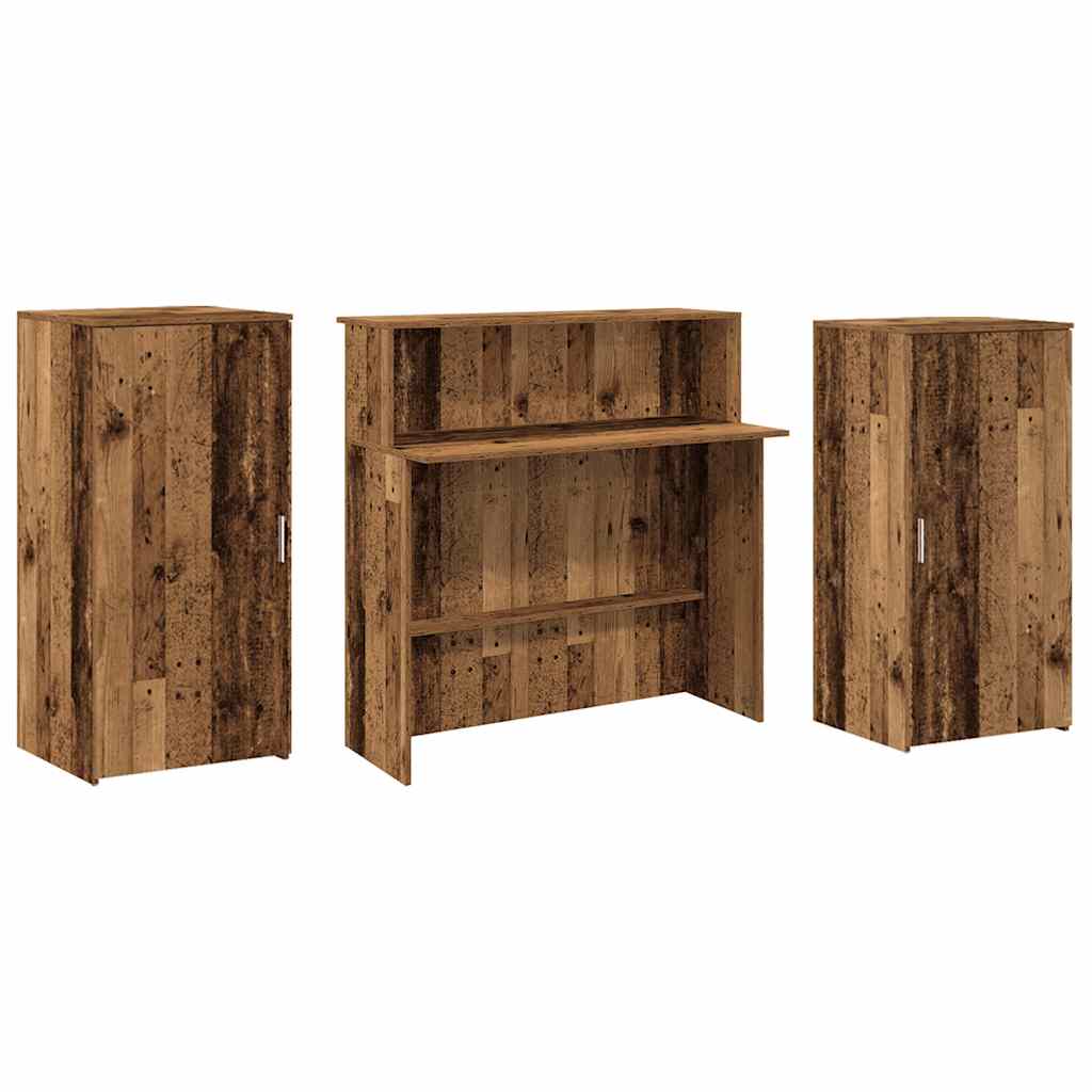 vidaXL Biurko recepcyjne Stare drewno 200x50x103,5 cm Drewno klejone
