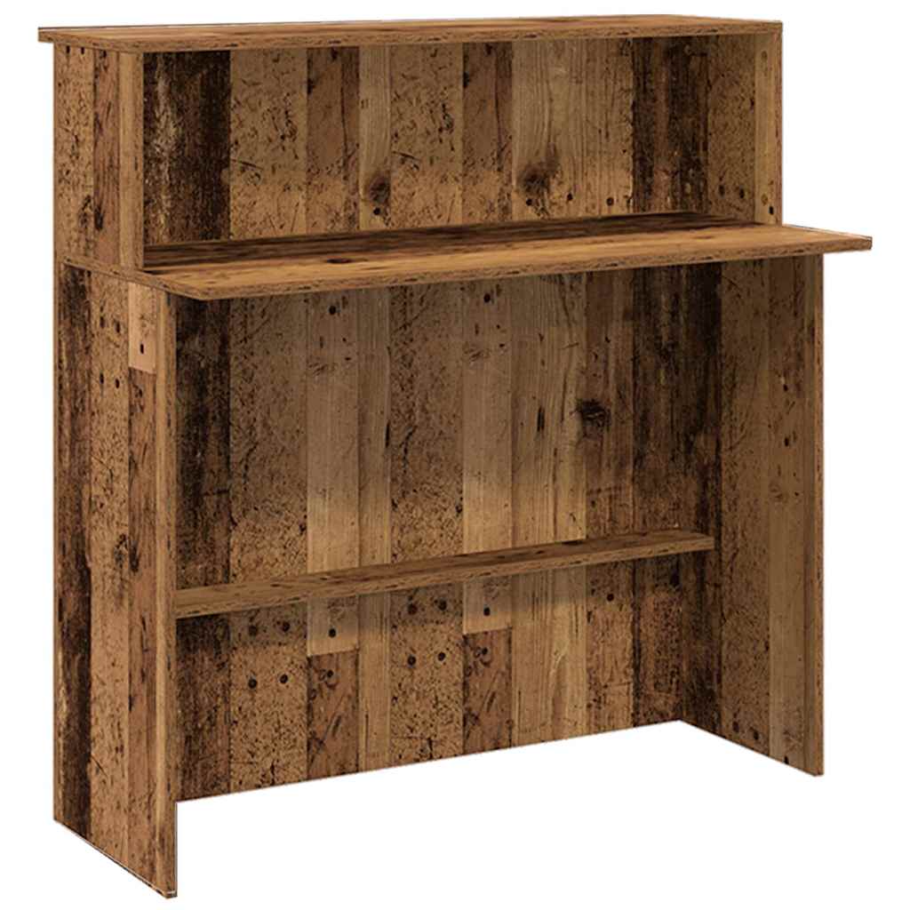 vidaXL Biurko recepcyjne Stare drewno 200x50x103,5 cm Drewno klejone