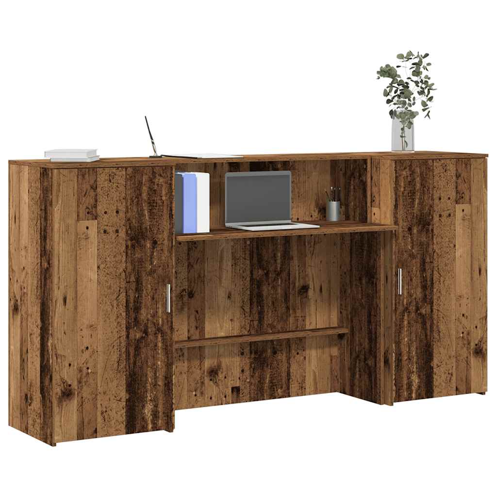 vidaXL Biurko recepcyjne Stare drewno 200x50x103,5 cm Drewno klejone