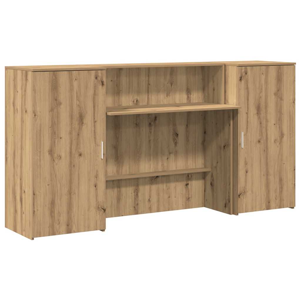 vidaXL Biurko recepcyjne dąb artisan 200x50x103,5 cm Drewno klejone