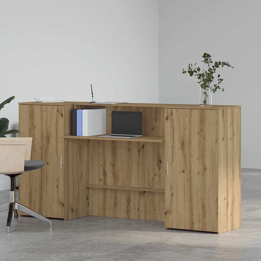 vidaXL Biurko recepcyjne dąb artisan 200x50x103,5 cm Drewno klejone