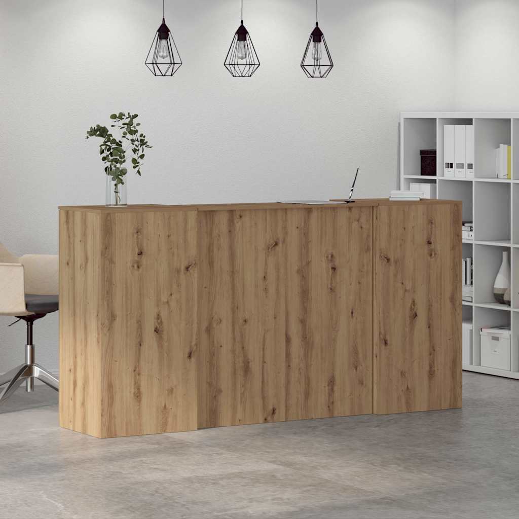 vidaXL Biurko recepcyjne dąb artisan 200x50x103,5 cm Drewno klejone