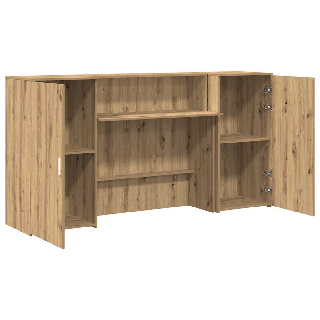 vidaXL Biurko recepcyjne dąb artisan 200x50x103,5 cm Drewno klejone