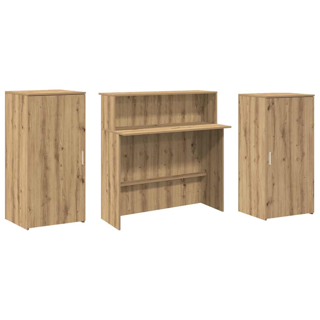 vidaXL Biurko recepcyjne dąb artisan 200x50x103,5 cm Drewno klejone