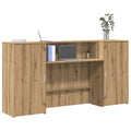 vidaXL Biurko recepcyjne dąb artisan 200x50x103,5 cm Drewno klejone