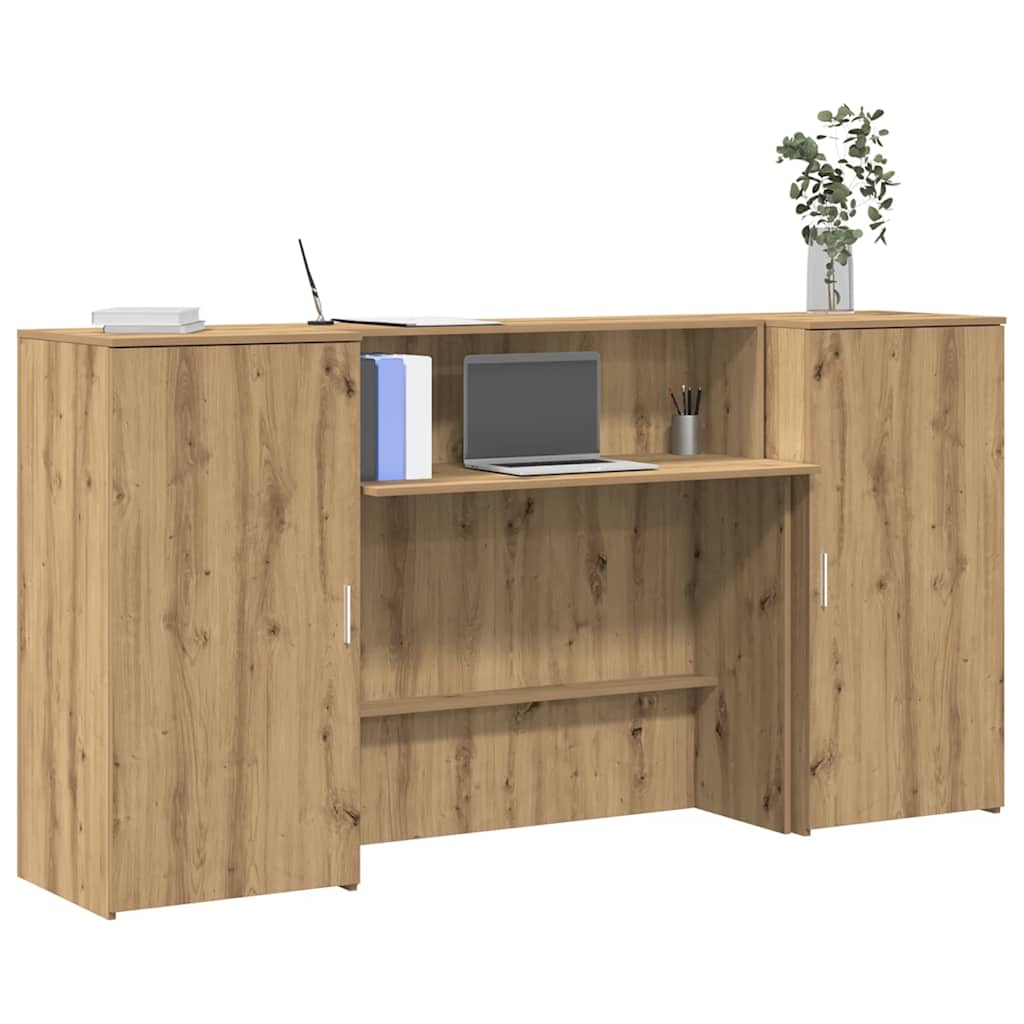 vidaXL Biurko recepcyjne dąb artisan 200x50x103,5 cm Drewno klejone