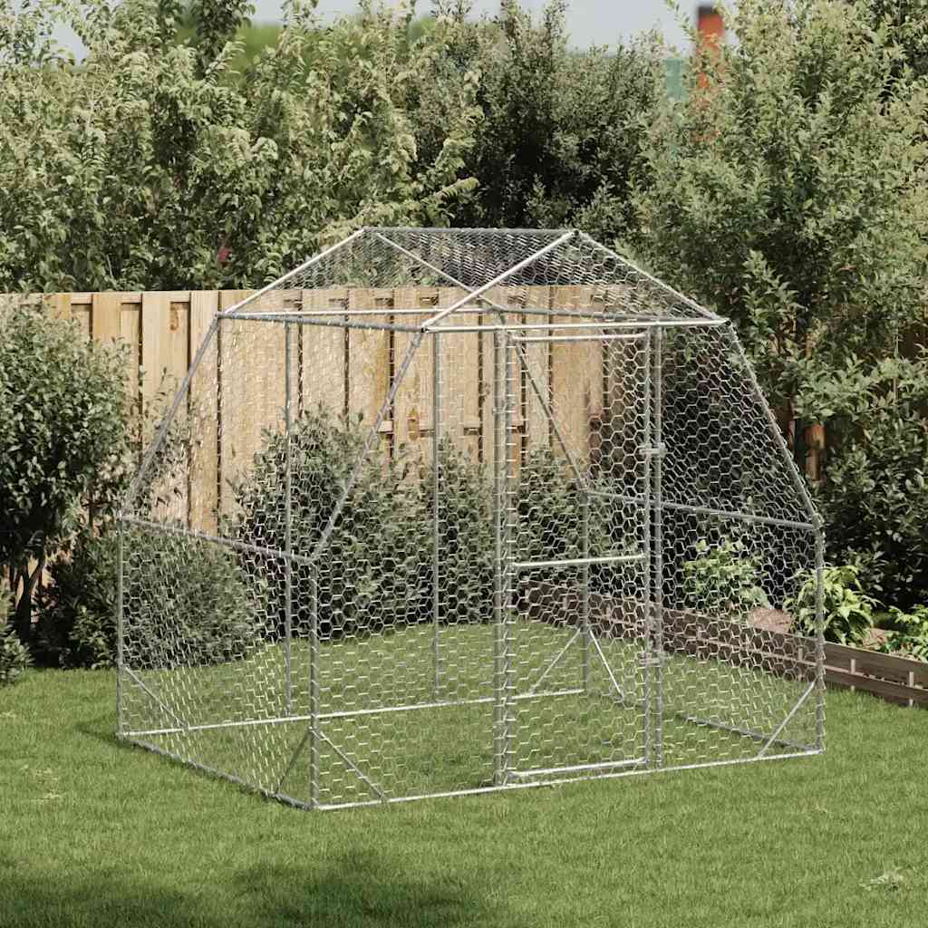 vidaXL Kurnik dla kur, 2,5x2x2,25 m, stal