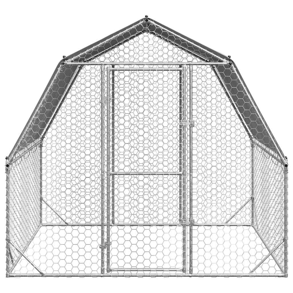 vidaXL Kurnik z dachem, 2,5x2x2,25 m, stal
