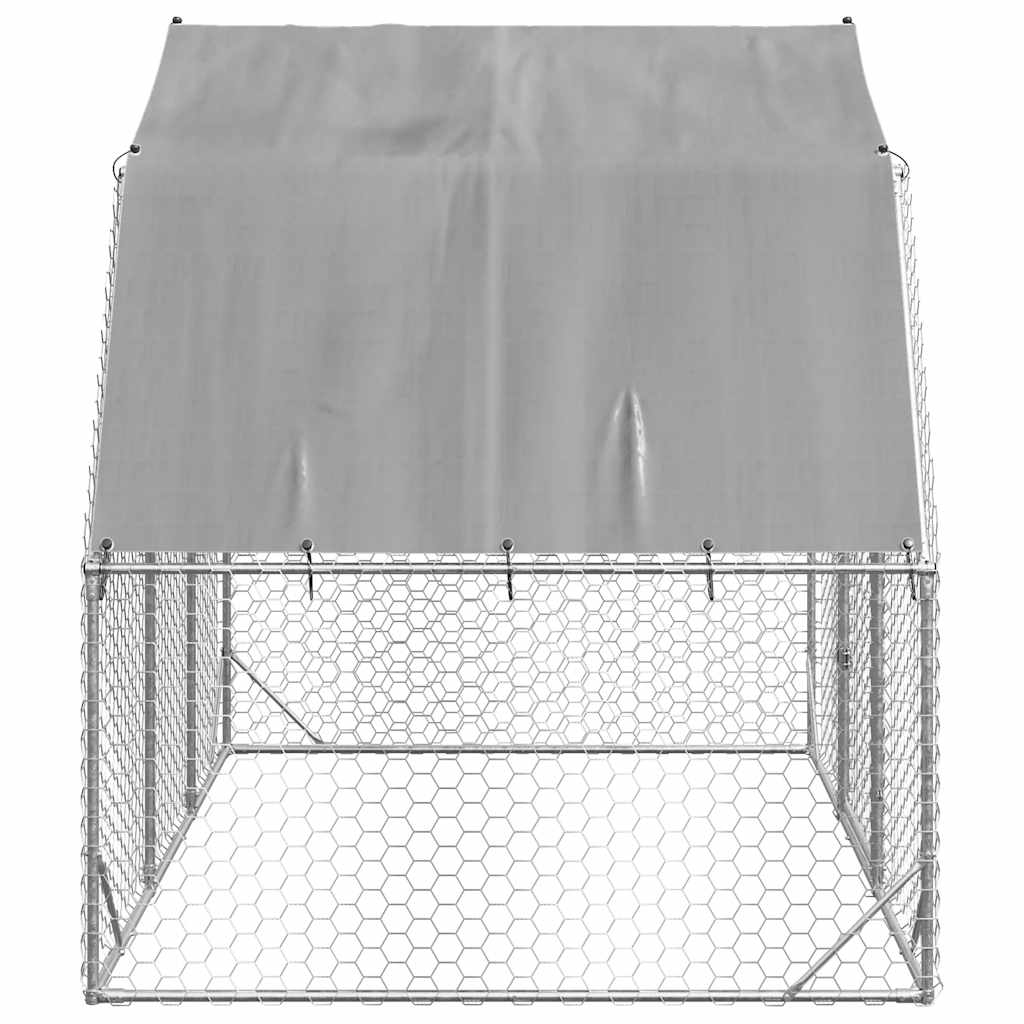 vidaXL Kurnik z dachem, 2,5x2x2,25 m, stal