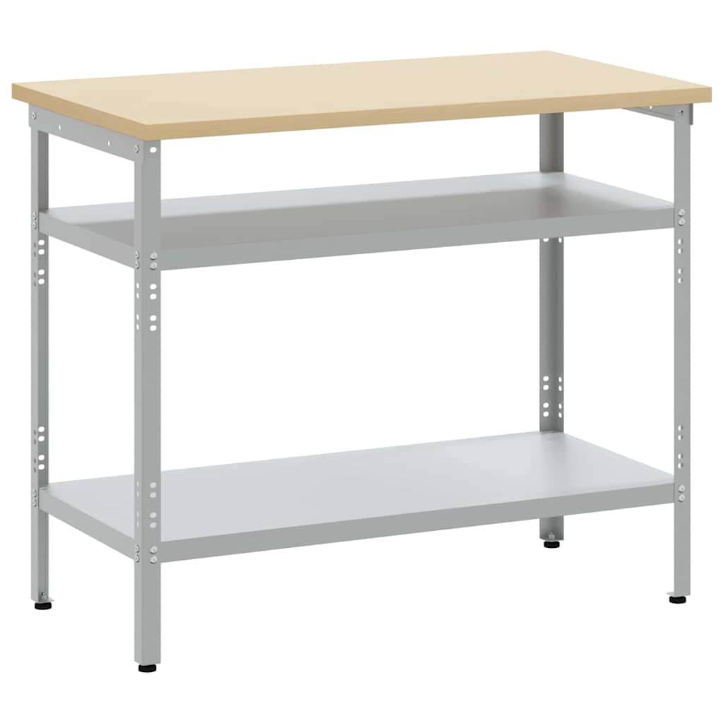 vidaXL Stół roboczy Szary 100 x 55 x 85 cm Stal malowana proszkowo