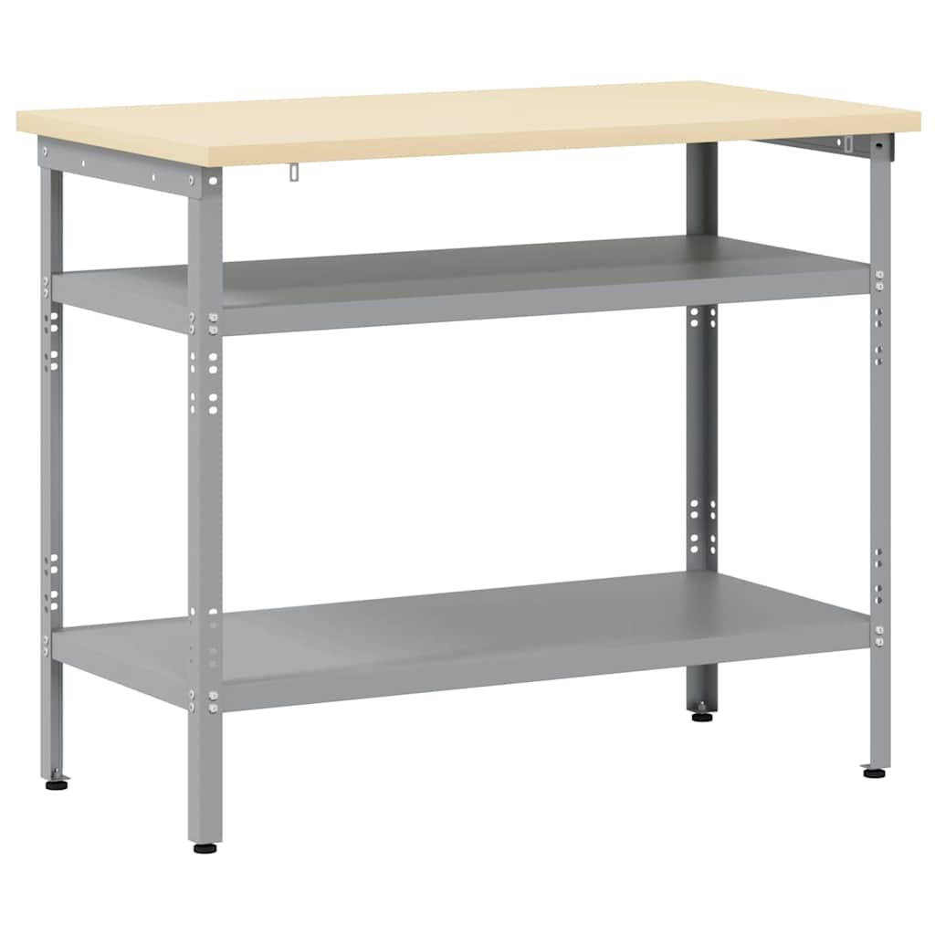 vidaXL Stół roboczy Szary 100 x 55 x 85 cm Stal malowana proszkowo